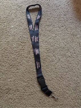 Black 'Virginity Rocks' Branded Lanyard with Metal Clip